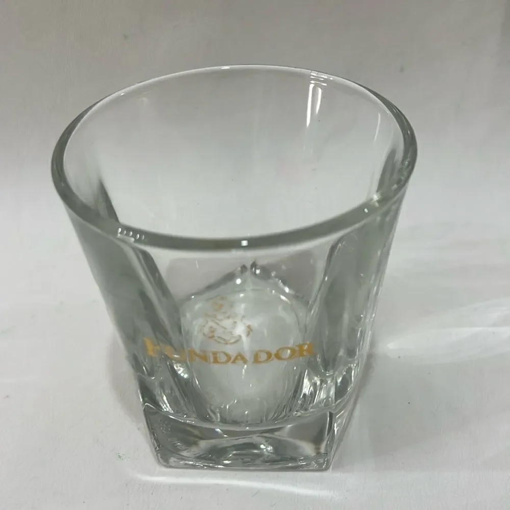 Fundador 12 Ounce Rocks Glass Libby Duratuff USA Heavy 3 1/2 In Tall 3 1/4 Round